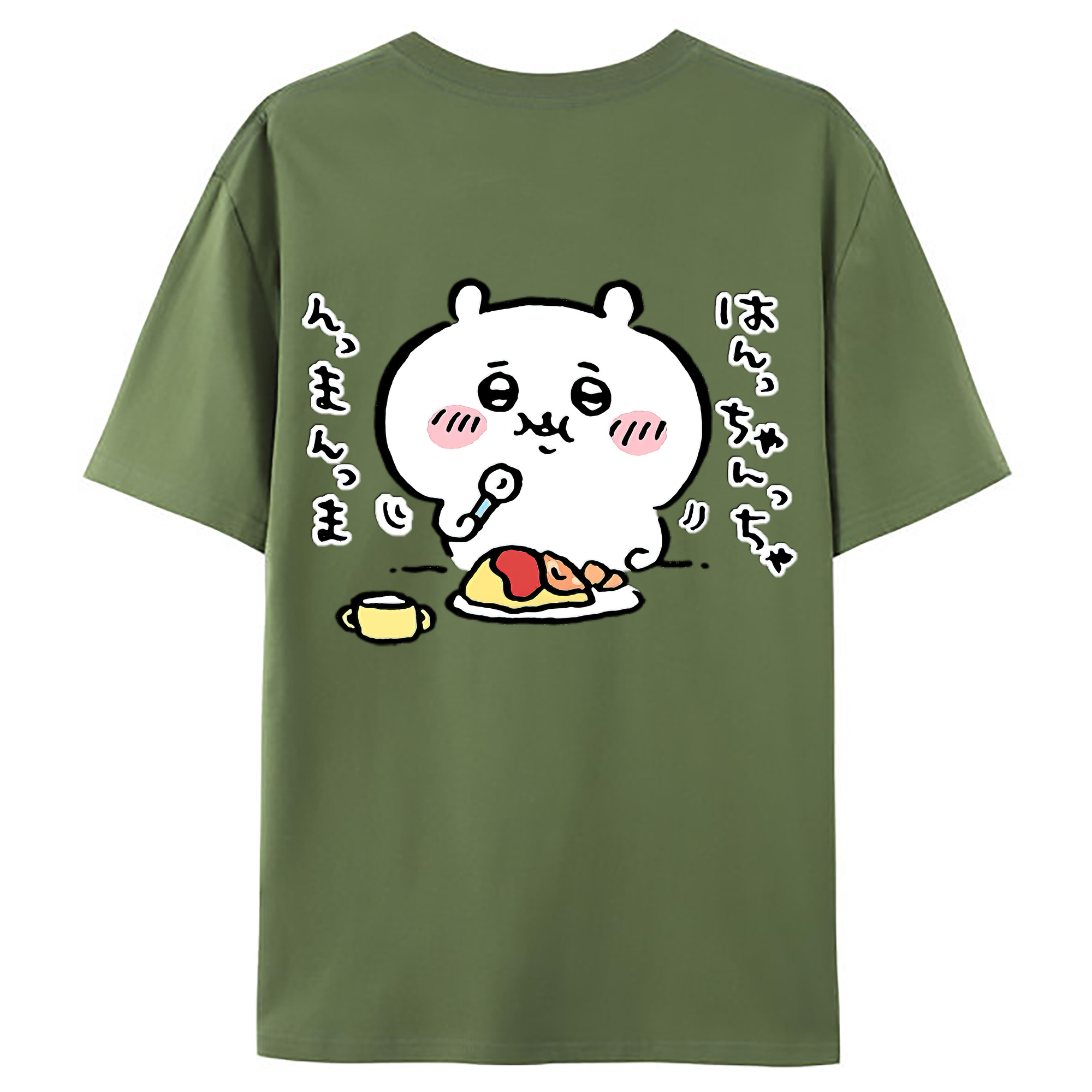（画像用） ちいかわ ちいかわ Chii-kawa chiikawa 綿100％ メンズ半袖Tシャツ（バックプリント） 通気性